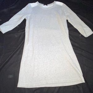 Gray and white tunic dress